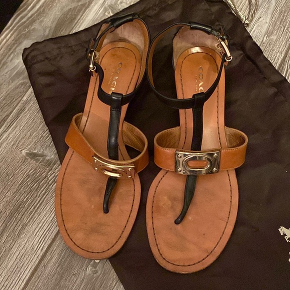 Coach wedge thong sandals size 5B - Picture 4 of 16